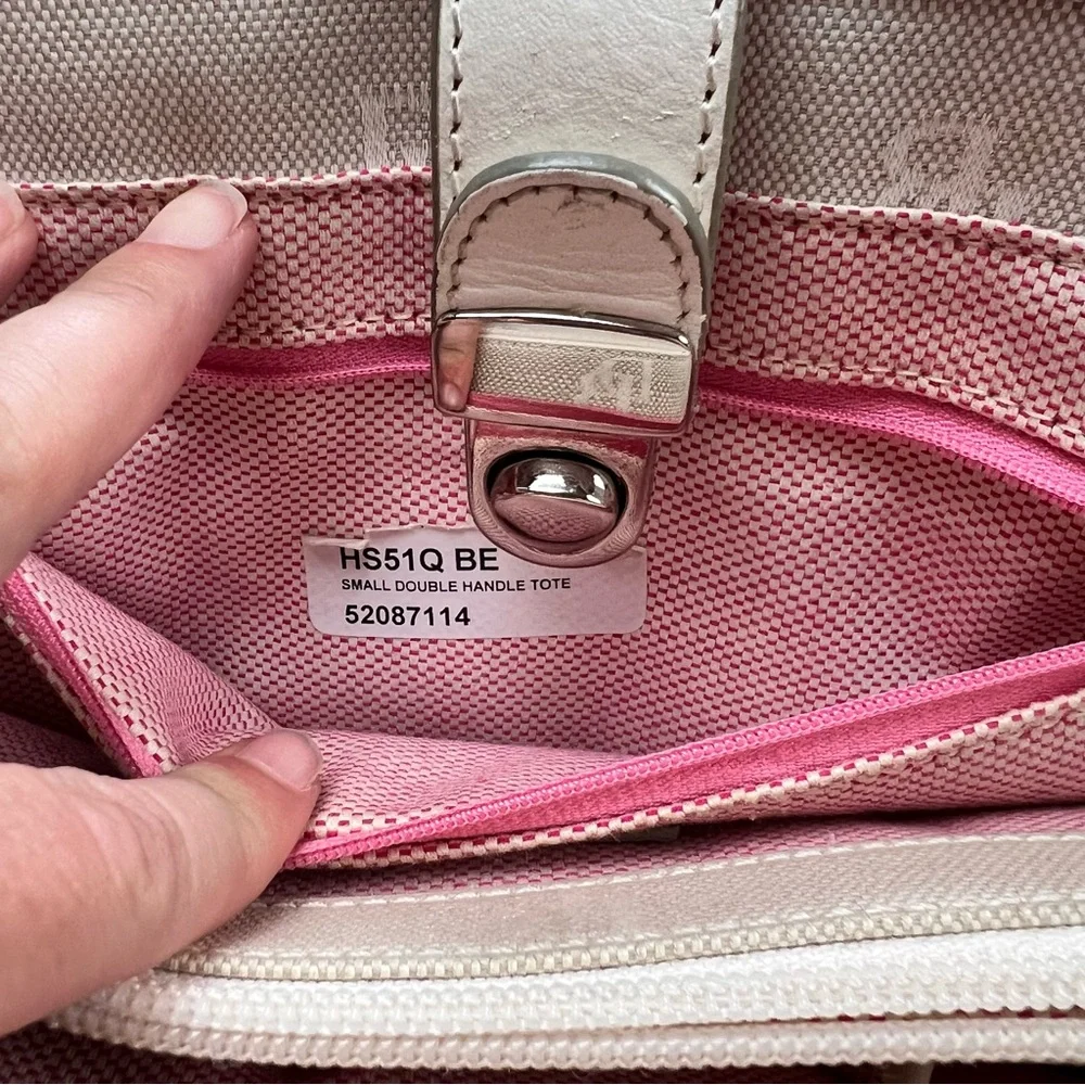 Dooney & Bourke Cream‎ Satchel with Logo Pattern Shoulders Bag